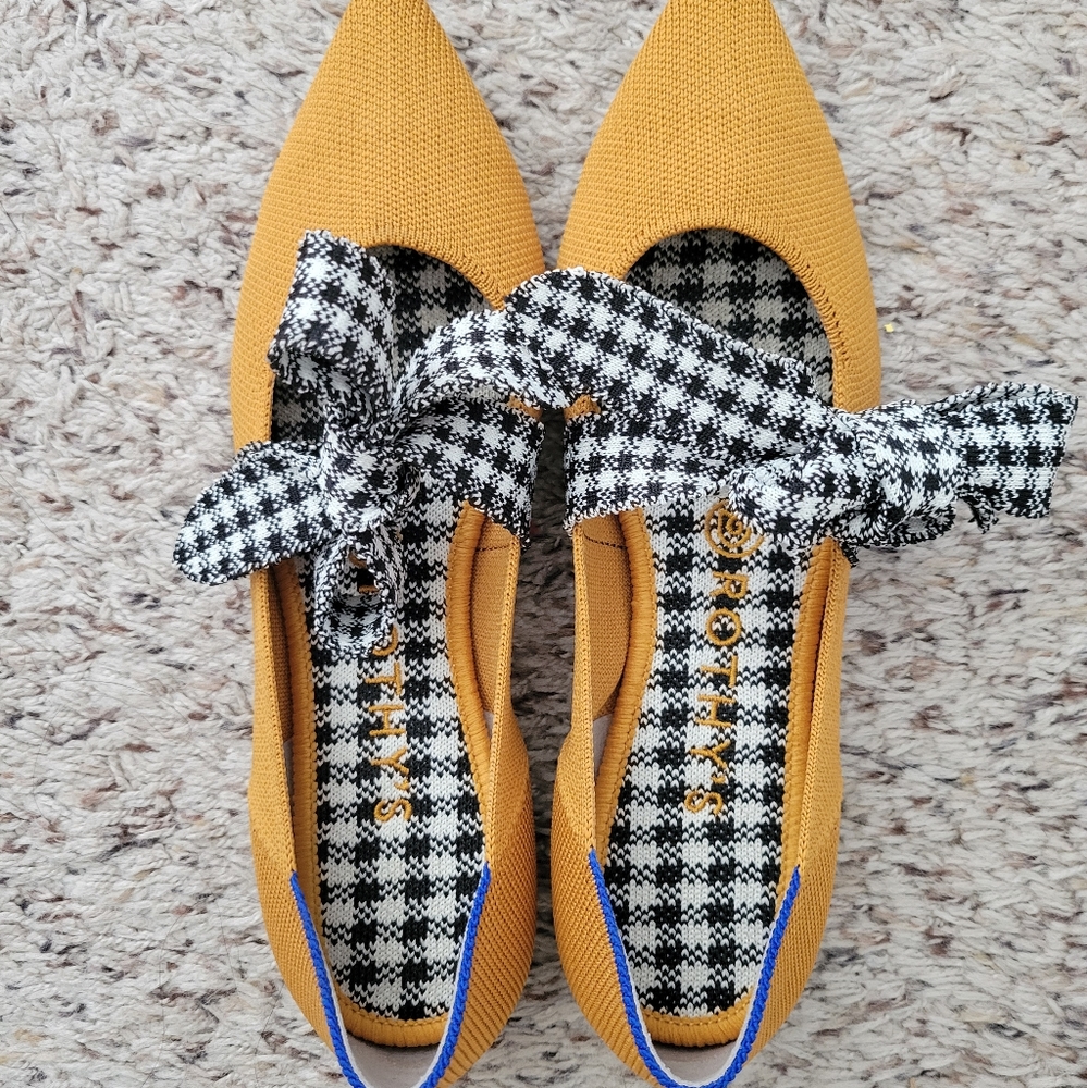 Rothy's, size 8, Golden Gingham